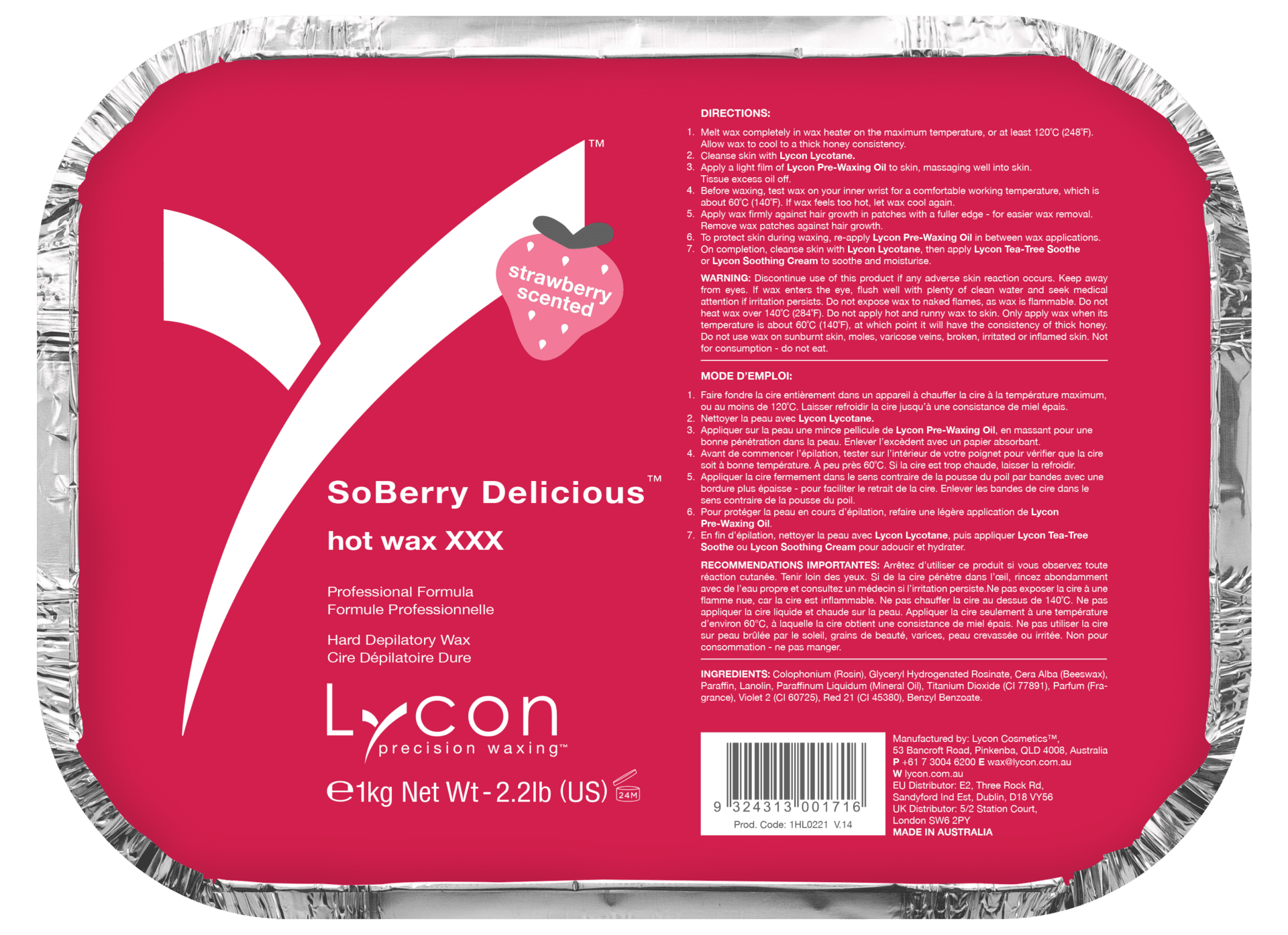 Lycon So Berry Delicious Hot Wax XXX 1KG