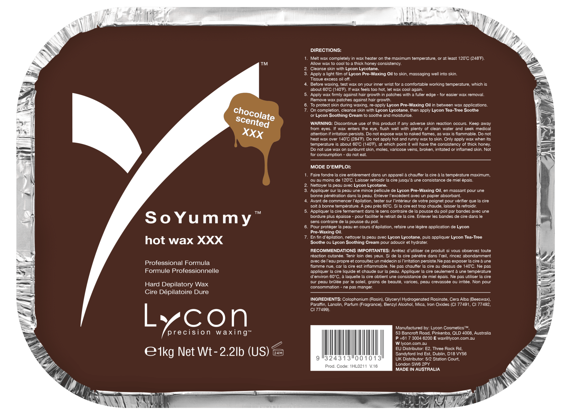 Lycon So Yummy Chocolate Hot Wax XXX 1KG