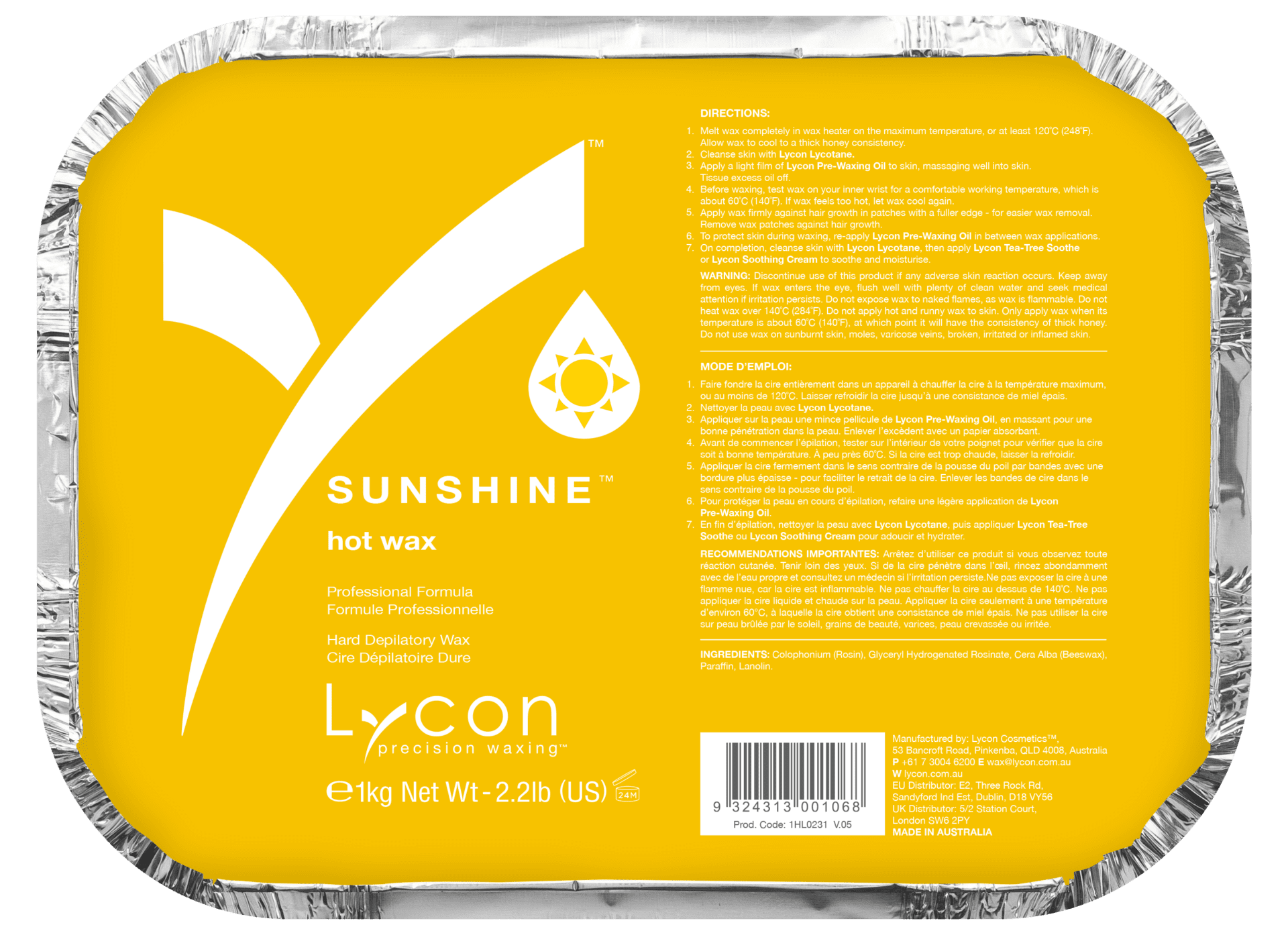 LYCON Sunshine Hot Wax -1KG