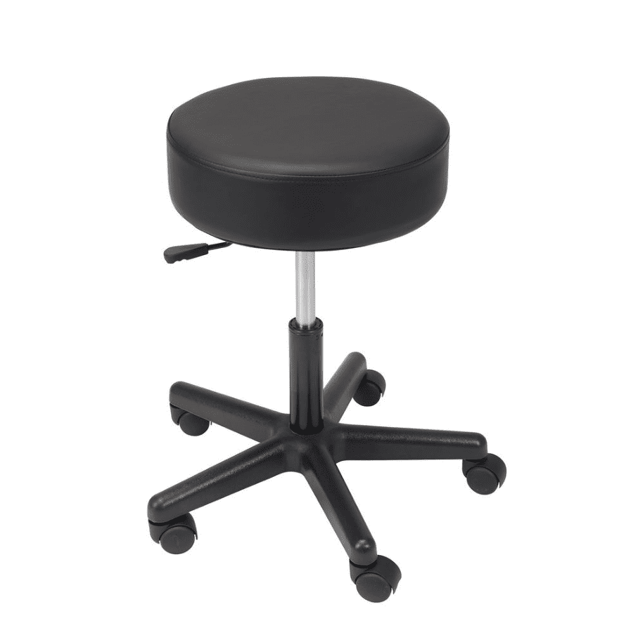 Beauty Stool - Plastic base, no back - Black